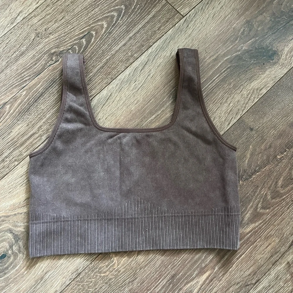 Target Brown Ribbed Sports Bra - Picture 1 of 5